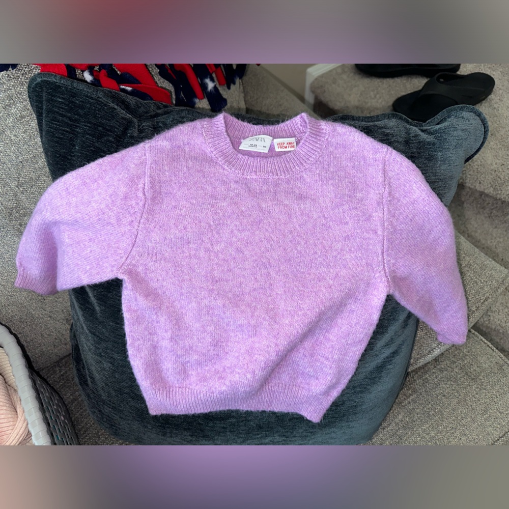 Zara crew neck purple sweater 18-24 months.